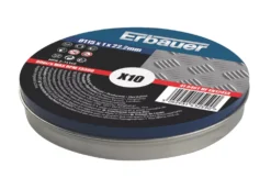 Erbauer Stainless Steel Cutting Discs 4 1/2" (115mm) X 1 X 22.2mm 10 Pack