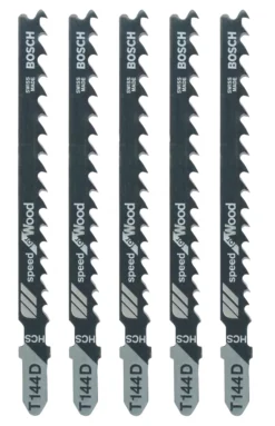 Bosch T144D Wood Jigsaw Blades 100mm 5 Pack