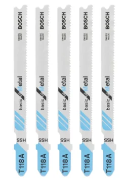 Bosch T118A Sheet Steel Jigsaw Blades 92mm 5 Pack