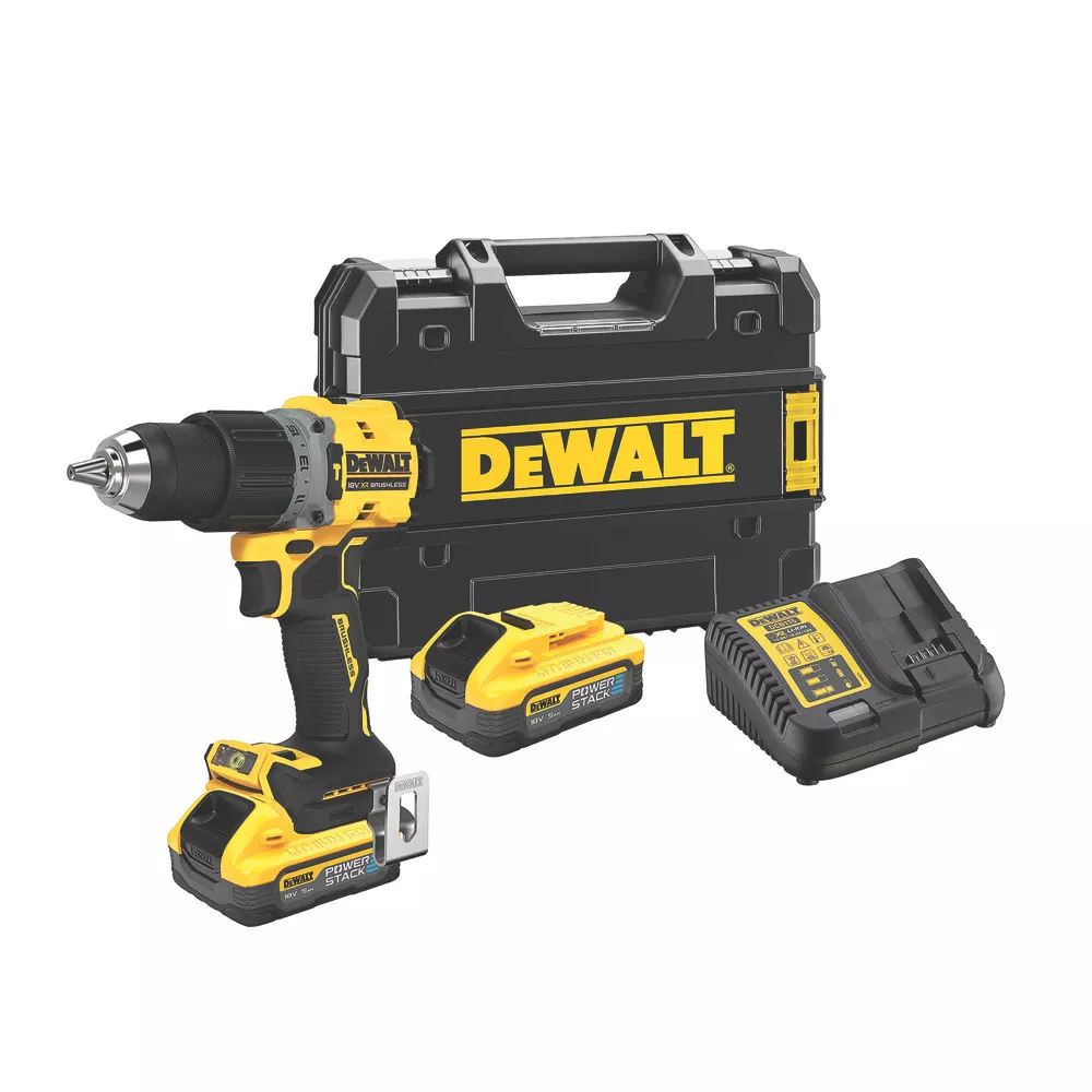 DeWalt DCD805H2T-GB 18V 2 X 5.0Ah Li-Ion PowerStack Brushless Cordless Combi Drill 1 DeWalt DCD805H2T-GB 18V 2 X 5.0Ah Li-Ion PowerStack Brushless Cordless Combi Drill
