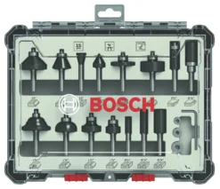 Bosch 1/4" Shank Router Bit Set 15 Pieces