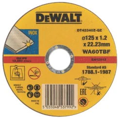 DeWalt DT42340TZ-QZ Stainless Steel Cutting Disc 5" (125mm) X 1.2 X 22.23mm 10 Pack
