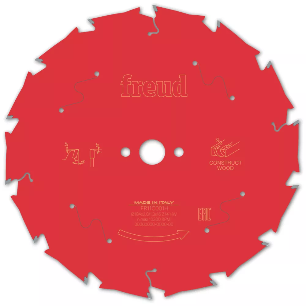 Freud F03FS09791 Wood/Nails Circular Saw Blade 184 X 16mm 14T 1 Freud F03FS09791 Wood/Nails Circular Saw Blade 184 X 16mm 14T