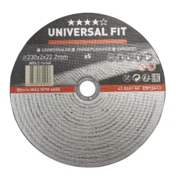 Essentials Metal Metal Cutting Disc 9" (230mm) X 2 X 22.2mm 5 Pack