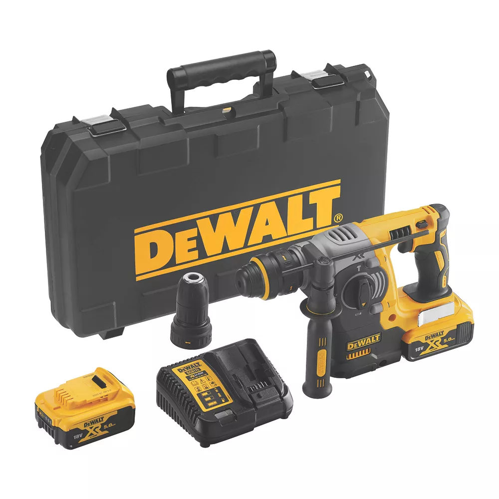 DeWalt DCH274P2-GB 3.3kg 18V 2 X 5Ah Li-Ion XR Brushless Cordless SDS-Plus Hammer Drill 1 DeWalt DCH274P2-GB 3.3kg 18V 2 X 5Ah Li-Ion XR Brushless Cordless SDS-Plus Hammer Drill