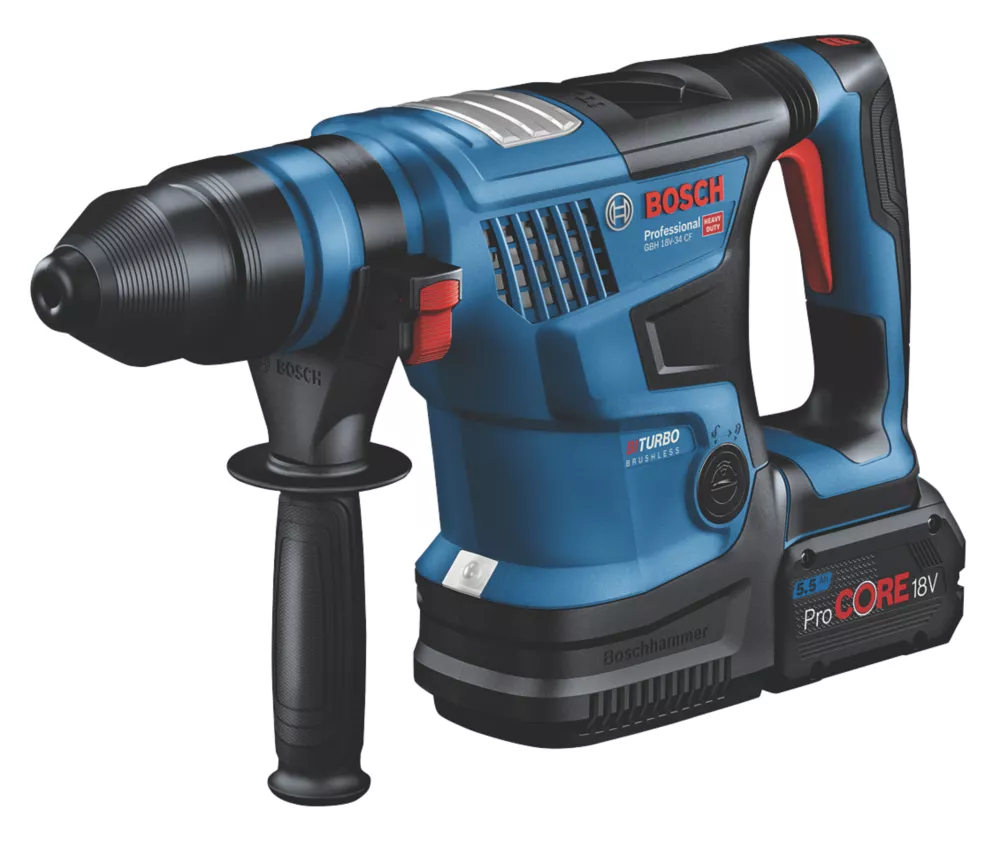 Bosch GBH 18V-34 CF 4.9kg 18V 2 X 5.5Ah Li-Ion ProCORE Brushless Cordless SDS Rotary Hammer 2 Bosch GBH 18V-34 CF 4.9kg 18V 2 X 5.5Ah Li-Ion ProCORE Brushless Cordless SDS Rotary Hammer - Image 2