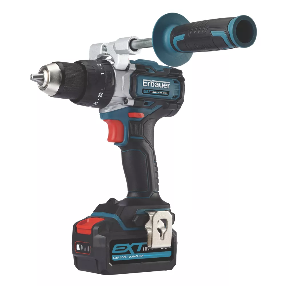 Erbauer ECDT18-Li-2 18V 2 X 5.0Ah Li-Ion EXT Brushless Cordless Combi Drill 2 Erbauer ECDT18-Li-2 18V 2 X 5.0Ah Li-Ion EXT Brushless Cordless Combi Drill - Image 2