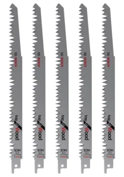 Bosch S1531L Green Wood Reciprocating Saw Blades 240mm 5 Pack