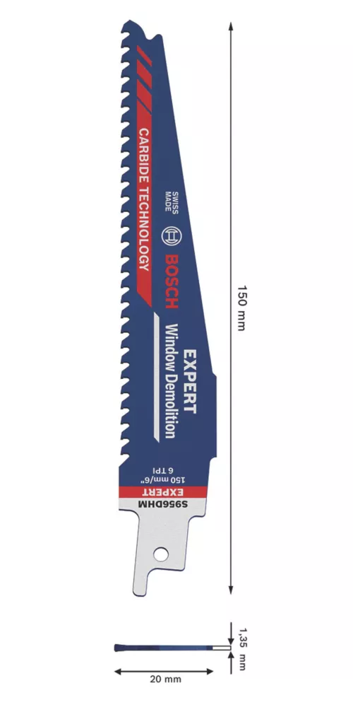 Bosch Expert S956DHM Multi-Material Carbide Reciprocating Saw Blade 150mm 3 Bosch Expert S956DHM Multi-Material Carbide Reciprocating Saw Blade 150mm - Image 3