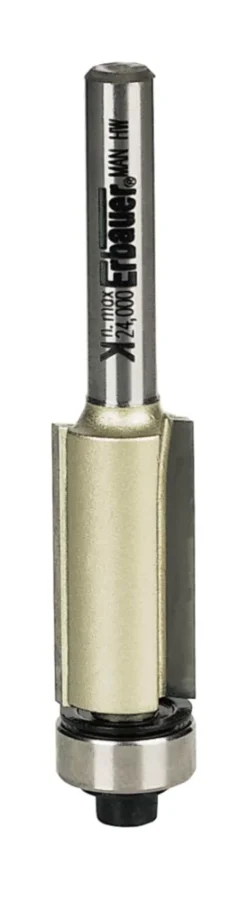 Erbauer Pro Flush 1/4" Shank Double-Flute Straight Trim Bit 12.7 X 25.4mm
