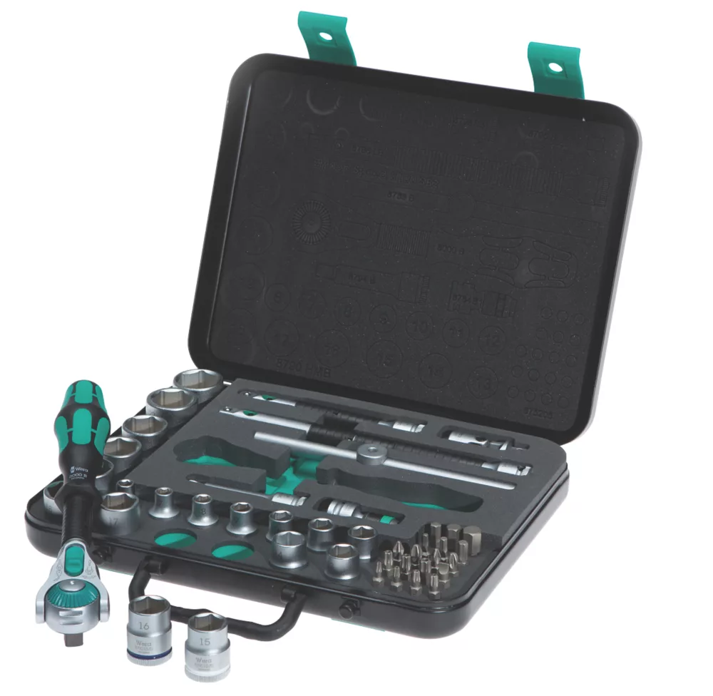 Wera Zyklop 3/8" Drive 5-in-1 Ratchet, Socket & Bit Set 43 Pieces 1 Wera Zyklop 3/8" Drive 5-in-1 Ratchet, Socket & Bit Set 43 Pieces