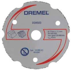 Dremel DSM500 Wood/Plastic Compact Saw Cutting Wheel 3" (77mm) X 2 X 11.1mm