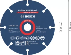 Bosch Expert Multi-Material Cutting Disc 3" (76mm) X 1 X 10mm -Tool Shop 872RT A3