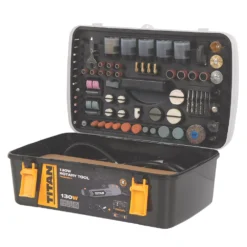 Titan TTB863MLT 130W Electric Multi-Tool Kit With 253 Piece Accessory Kit 220-240V -Tool Shop 931PP A3