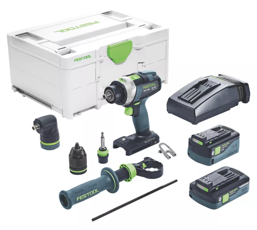 Festool 577249 TPC Quadrive 18V 2 X 4.2 / 5.2Ah Li-Ion Airstream Li-High Power Brushless Cordless Combi Drill 2 Festool 577249 TPC Quadrive 18V 2 X 4.2 / 5.2Ah Li-Ion Airstream Li-High Power Brushless Cordless Combi Drill - Image 2
